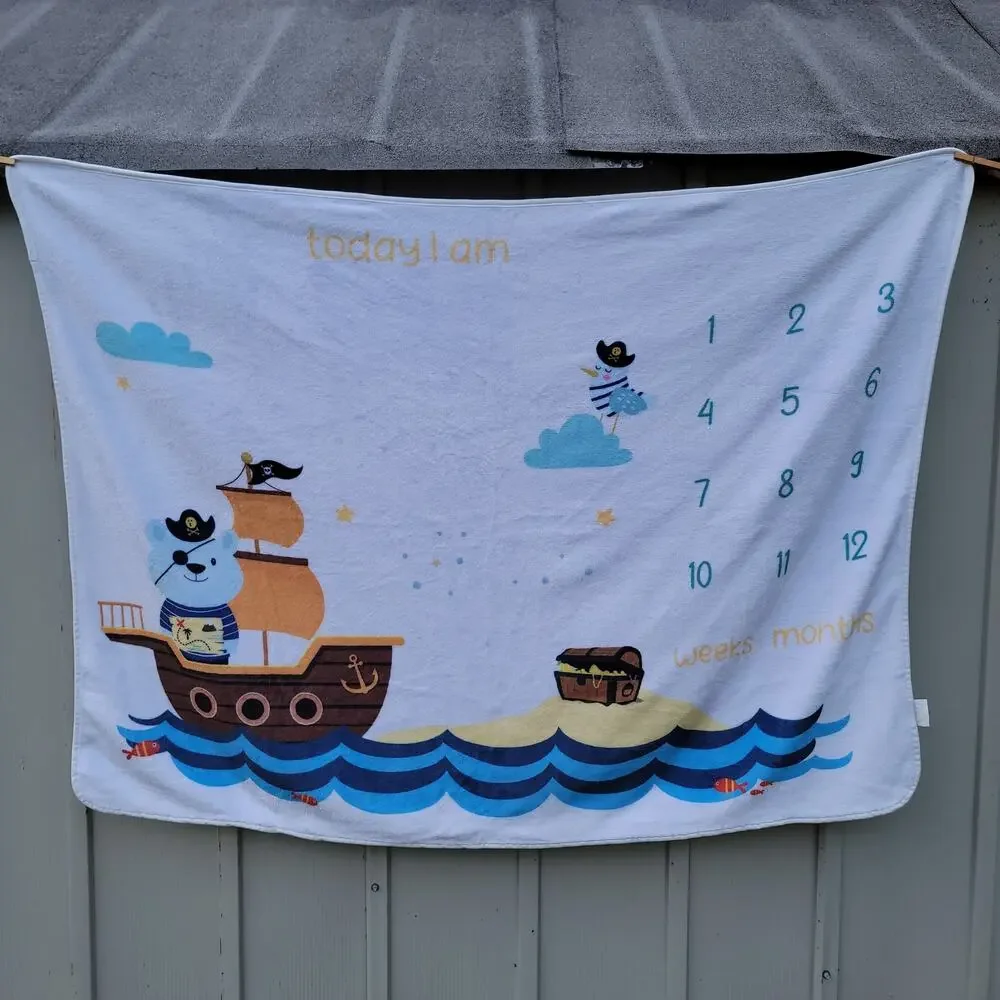 Mom's Wish Fleece Infant Age Blanket Sailing Theme (Blanket Only) 39